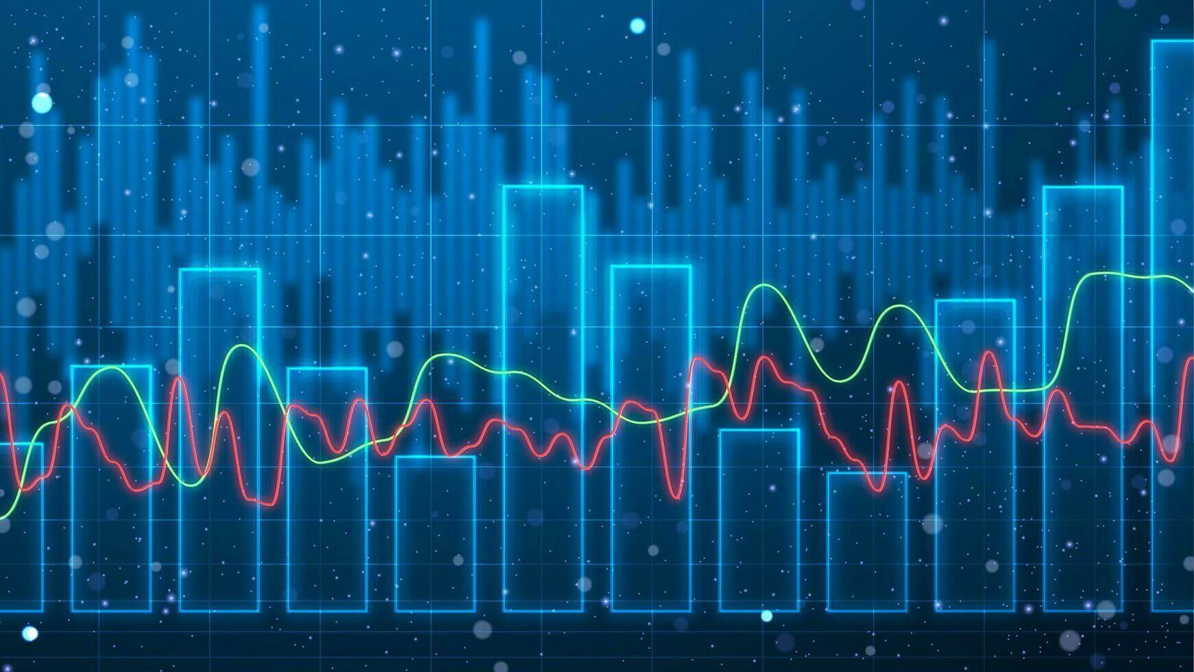 Futuristic technology and data charts